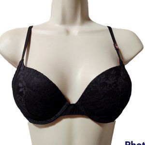 NWT Victoria Secret Sz 34A Black Lace Dream Angels Push Up Bra